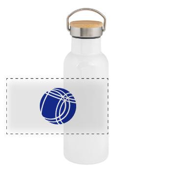 Boule - Panorama Thermosflasche mit Bambusdeckel - Weiß - Vorne