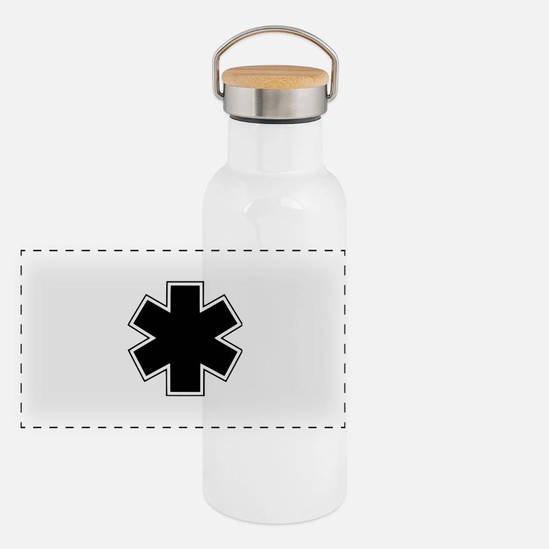 Krankenwagen Panorama Thermosflasche mit Bambusdeckel