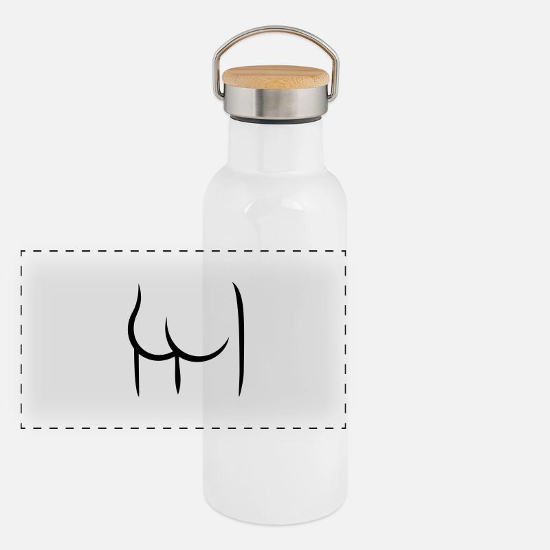 Hintern / butt (1c) Panoramic Thermal Bottle with Bamboo Lid