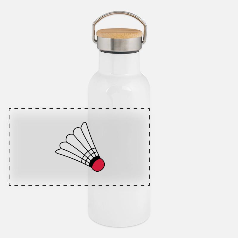 Badminton Panorama Thermosflasche mit Bambusdeckel
