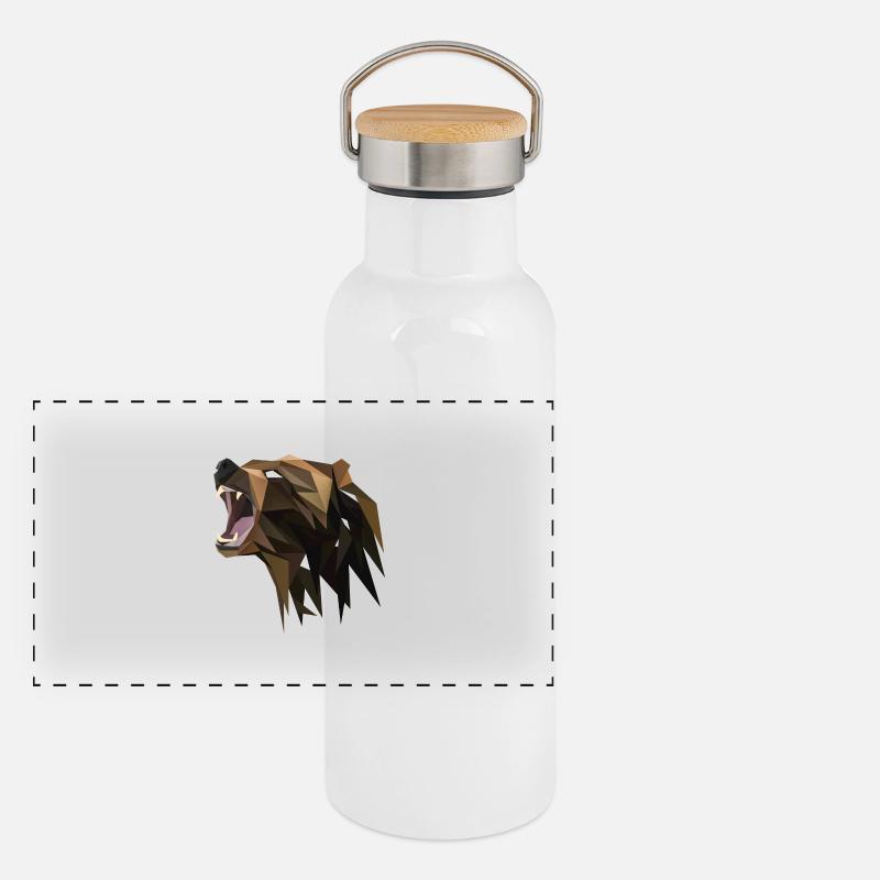 Polygon Bär Panorama Thermosflasche mit Bambusdeckel