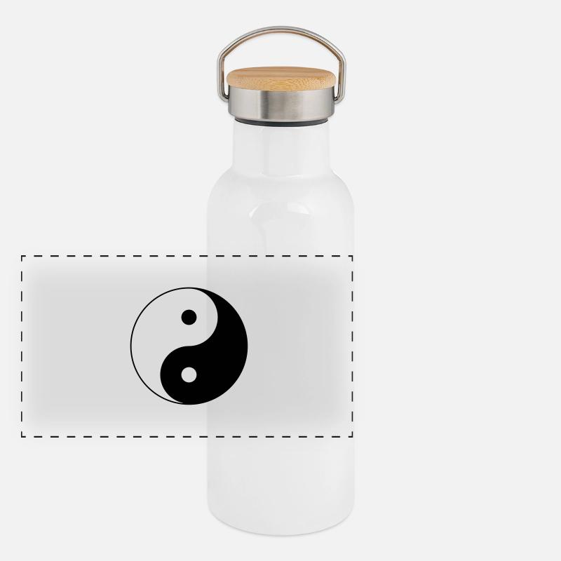 yin_yang Gourde isotherme avec bouchon en bambou