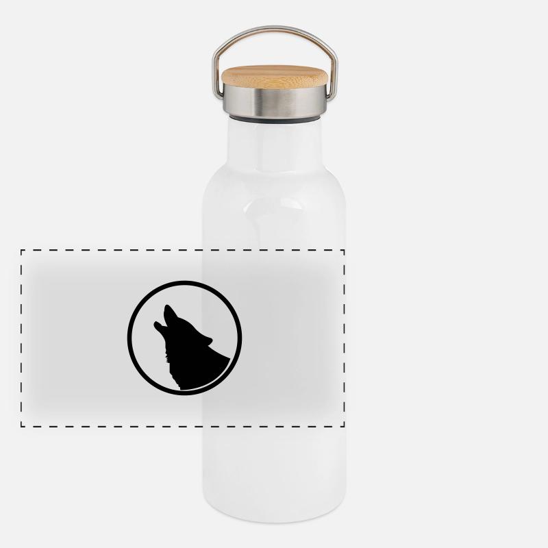 Panorama Thermosflasche mit Bambusdeckel