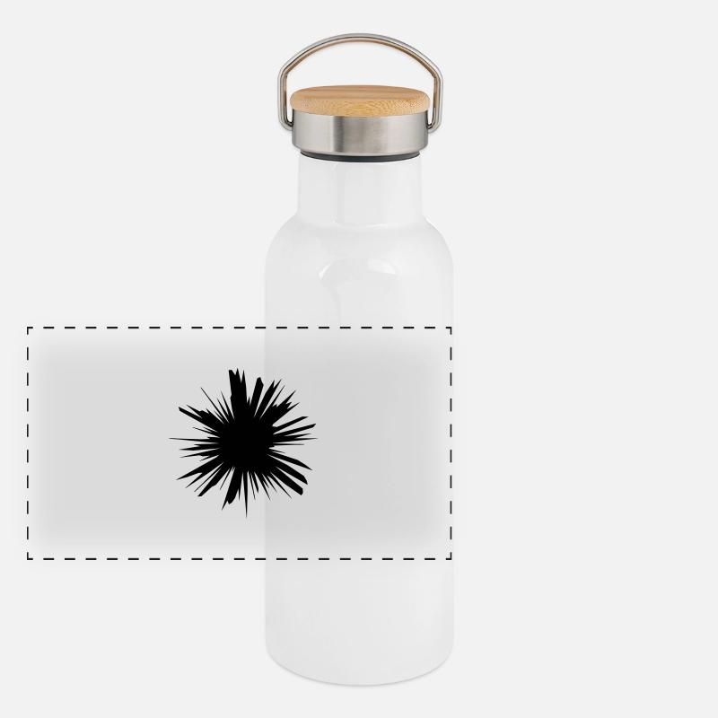 Conception de blast explosion destruction Gourde isotherme avec bouchon en bambou