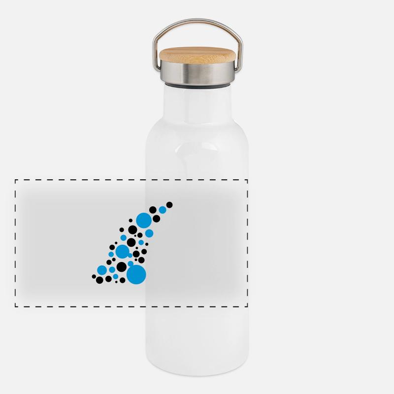 Circle points pattern design Panoramic Thermal Bottle with Bamboo Lid