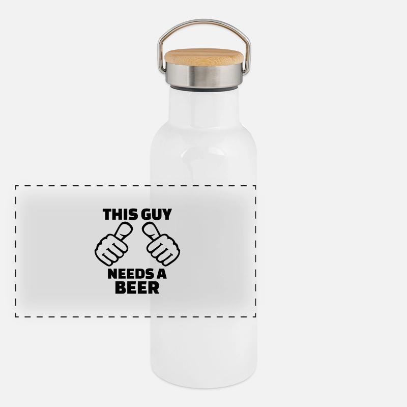 This guy needs a Beer Panoramic Thermal Bottle with Bamboo Lid