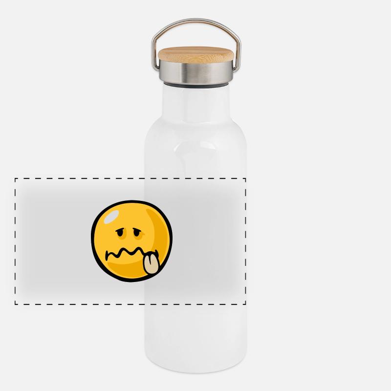 Smiley ill Panorama Thermosflasche mit Bambusdeckel