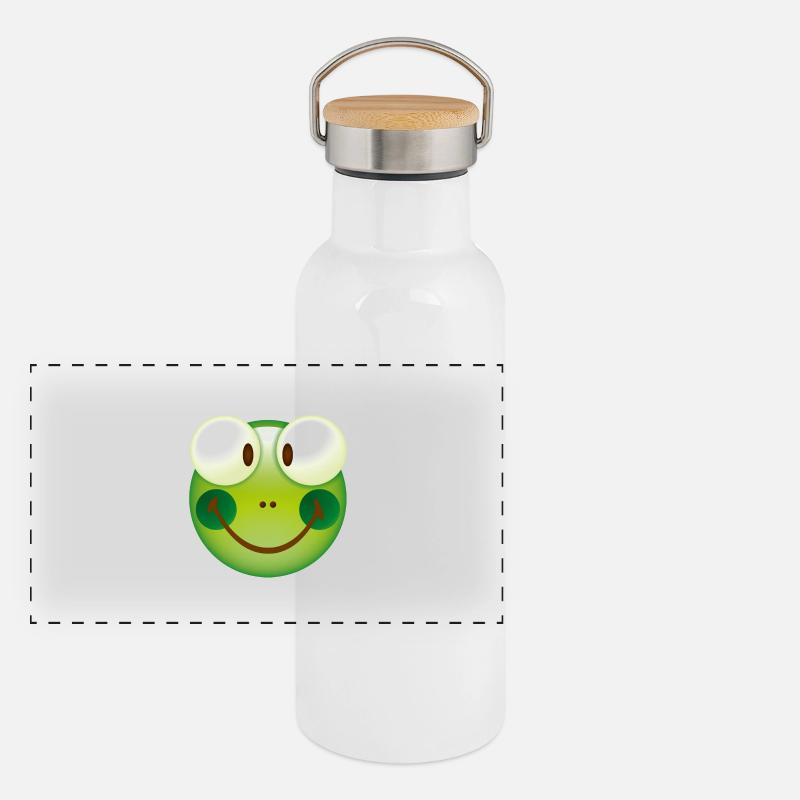 Smiley Frog Gourde isotherme avec bouchon en bambou