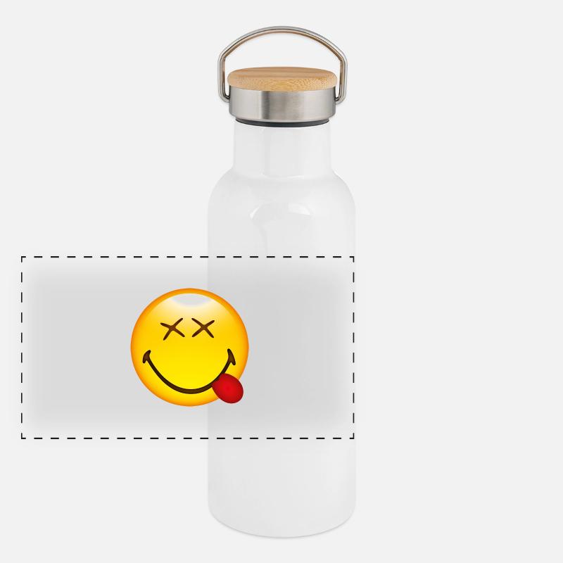 Smiley Glossy Happy Panoramic Thermal Bottle with Bamboo Lid