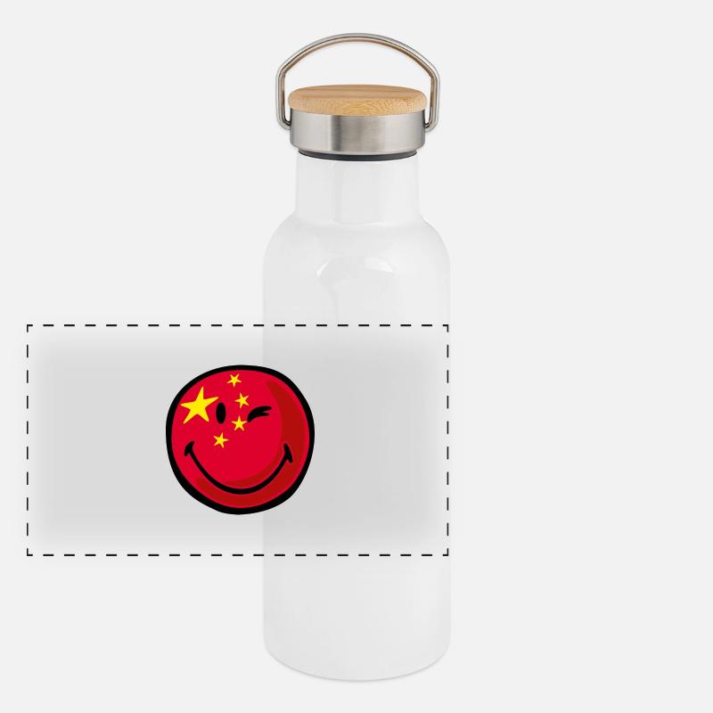 Smiley China Gourde isotherme avec bouchon en bambou