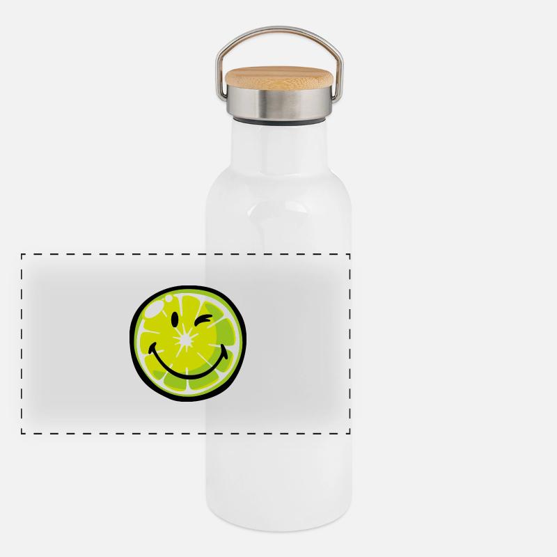 Smiley Lime Panoramic Thermal Bottle with Bamboo Lid