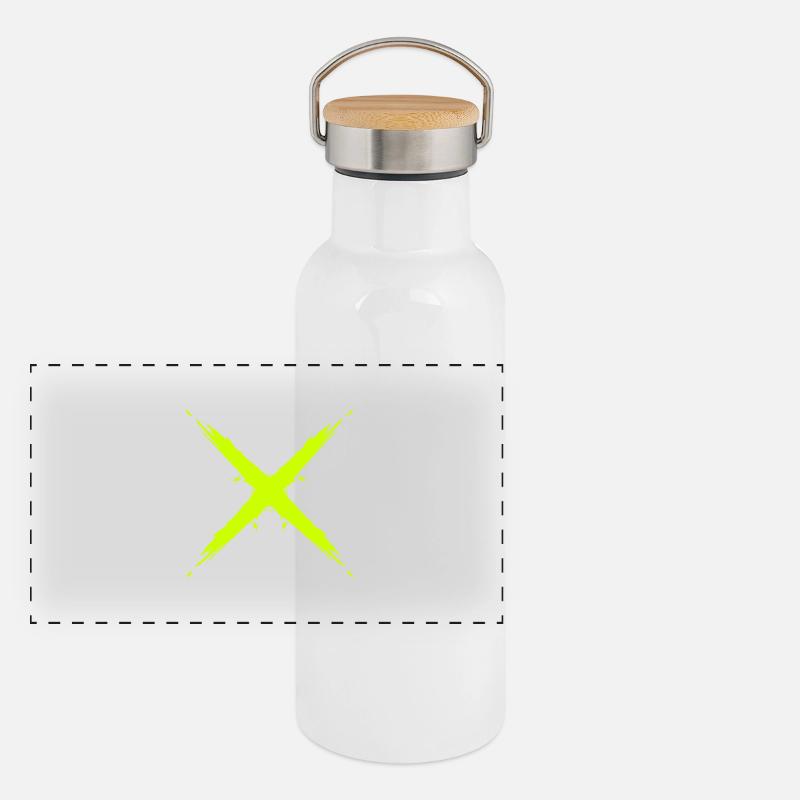 Cross design vector yellow Panoramic Thermal Bottle with Bamboo Lid