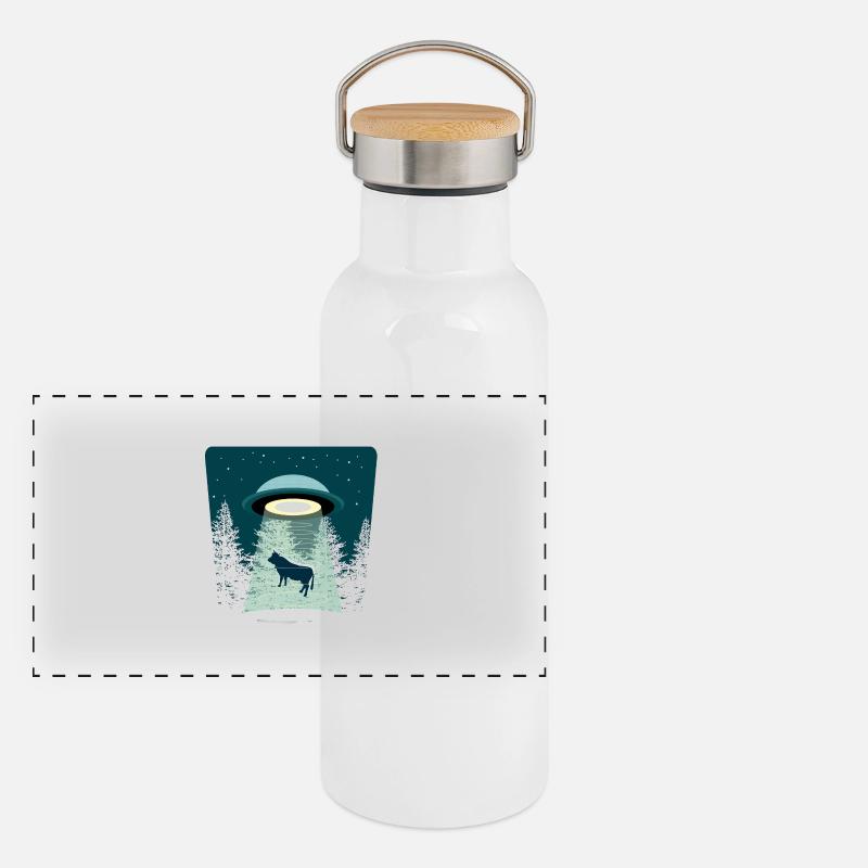 Beware Ufo Panorama Thermosflasche mit Bambusdeckel