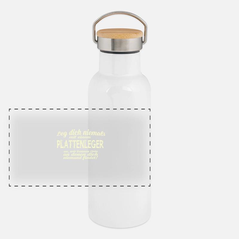 Plattenleger Mord Panorama Thermosflasche mit Bambusdeckel