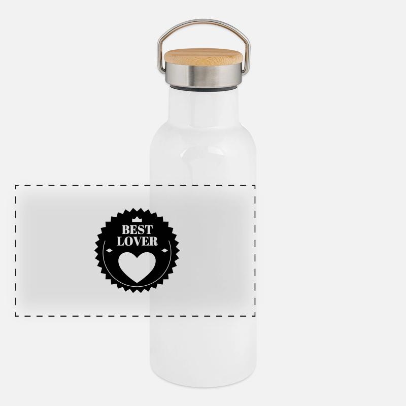 Amour / Saint Valentin / Coeur / Bébé / Love Gourde isotherme avec bouchon en bambou