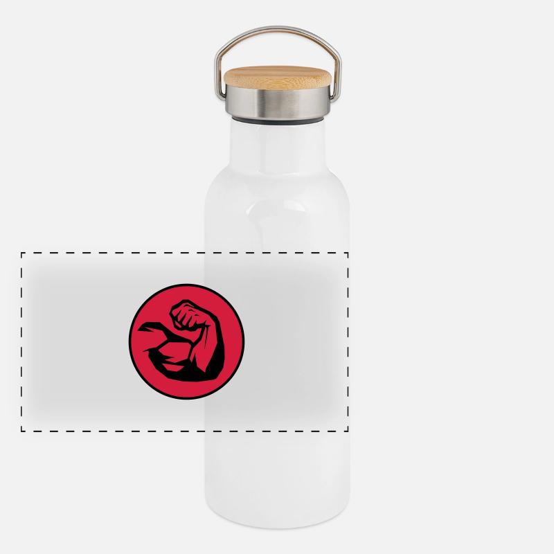 power strengh arm Panorama Thermosflasche mit Bambusdeckel