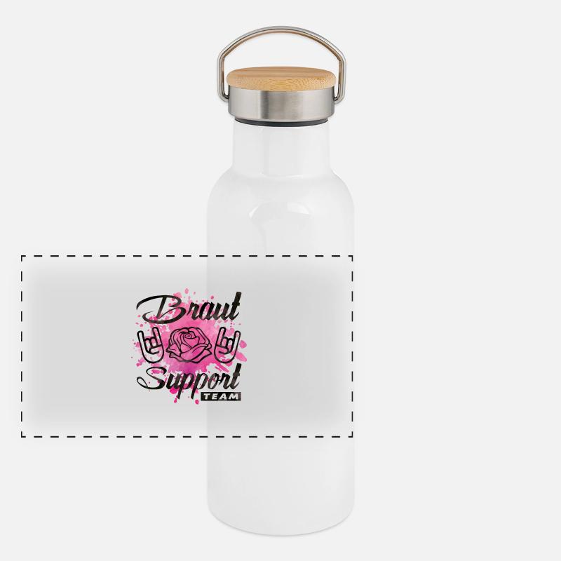 braut support rose party Panorama Thermosflasche mit Bambusdeckel