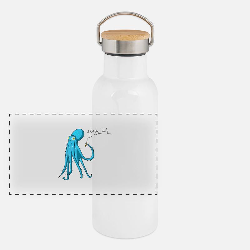 Octopus s'écrase Gourde isotherme avec bouchon en bambou