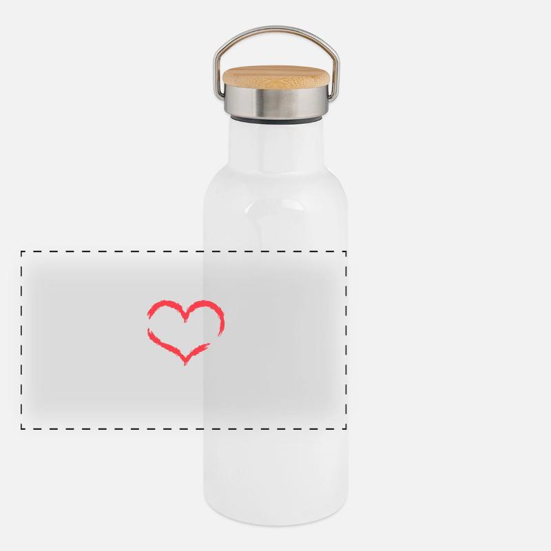 Heart infinite endless Panoramic Thermal Bottle with Bamboo Lid