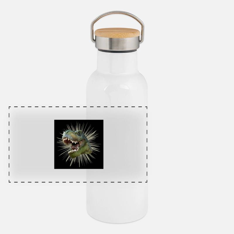 Mask Dino T-Rex Panoramic Thermal Bottle with Bamboo Lid