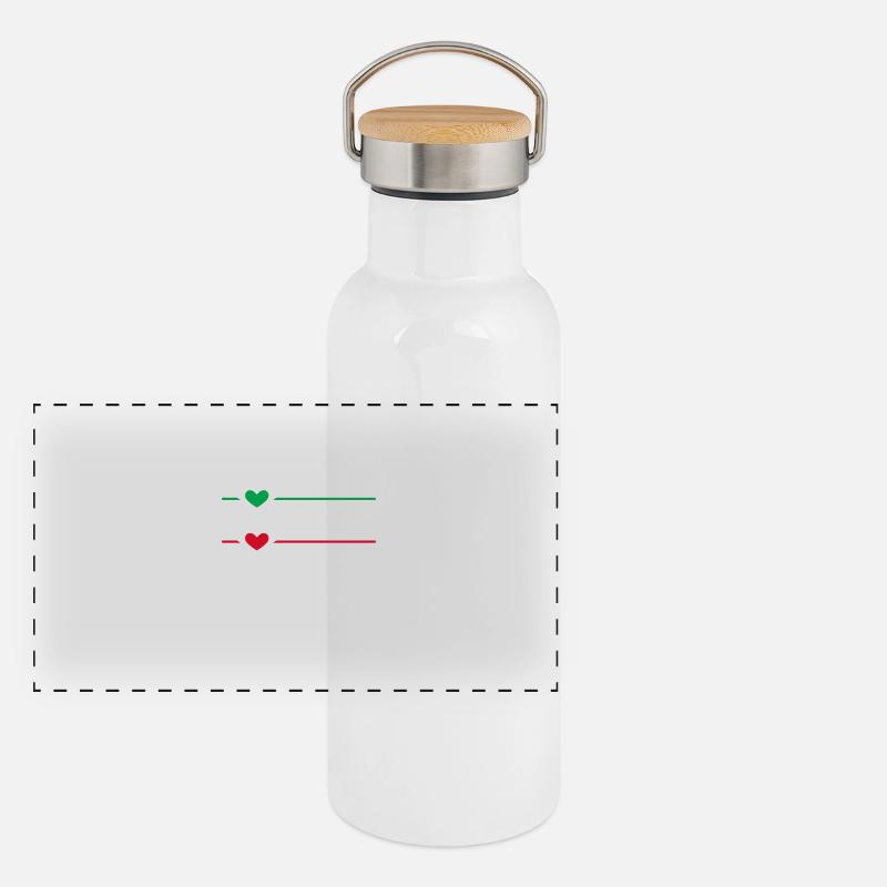 Le coeur du drapeau iranien Gourde isotherme avec bouchon en bambou