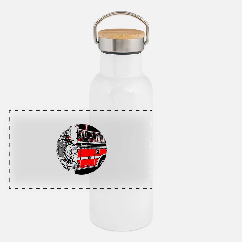 fire Department Panoramic Thermal Bottle with Bamboo Lid