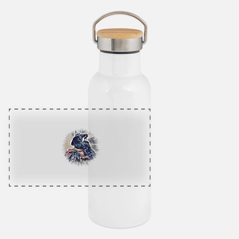 Moto Gourde isotherme avec bouchon en bambou