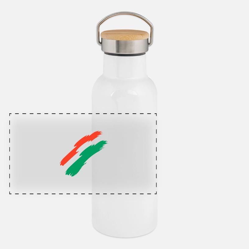 Couleurs du drapeau d’Oman Gourde isotherme avec bouchon en bambou