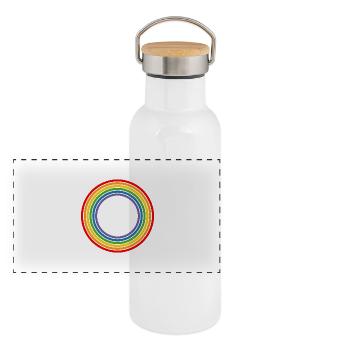 equality diversity identity black shirt - Panoramic Thermal Bottle with Bamboo Lid - white - Front