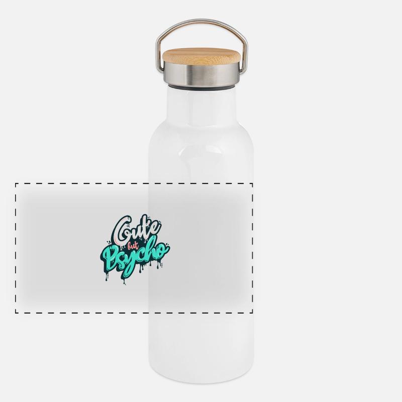 Cute But Psycho Panoramic Thermal Bottle with Bamboo Lid