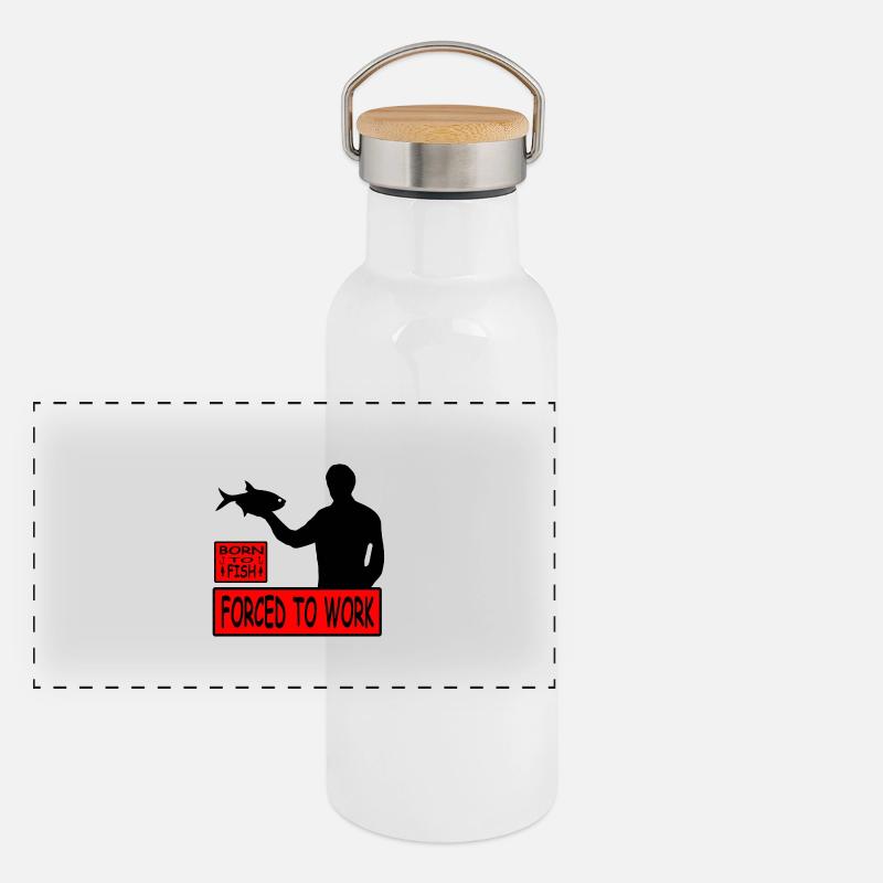 Pêche Gourde isotherme avec bouchon en bambou