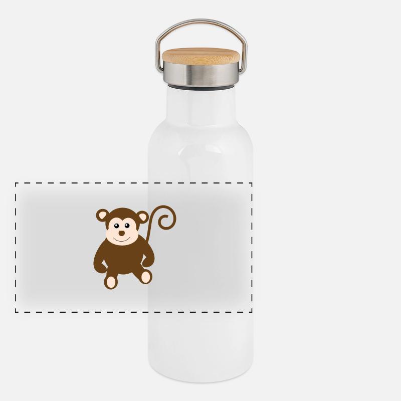 Monkey Panoramic Thermal Bottle with Bamboo Lid