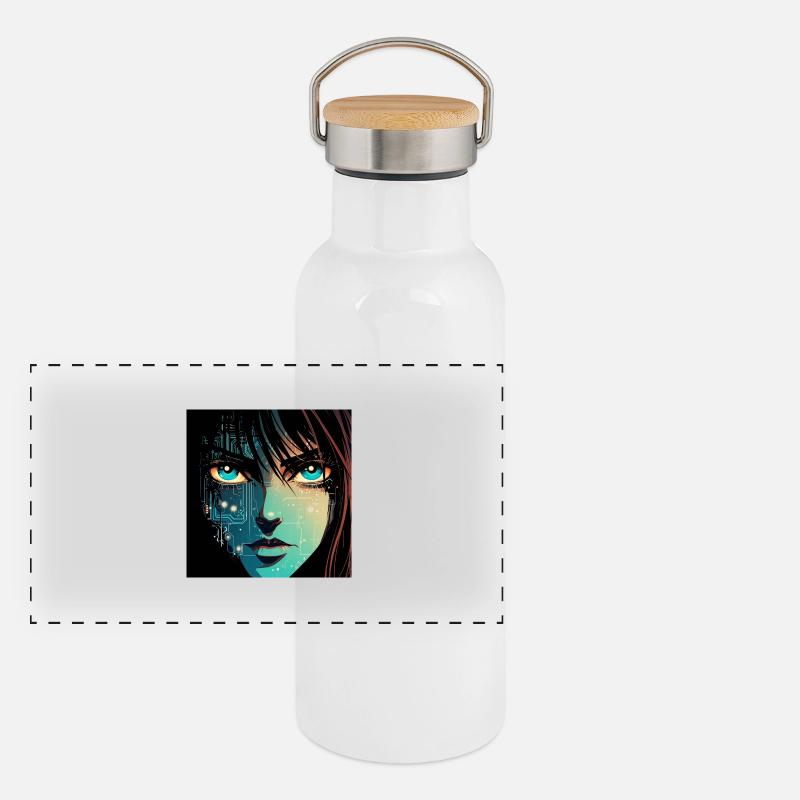 Anime Digital Panorama Thermosflasche mit Bambusdeckel