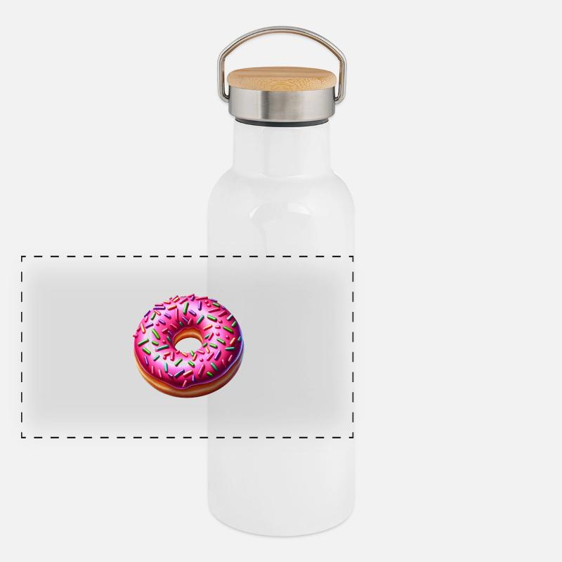 Donut Panorama Thermosflasche mit Bambusdeckel