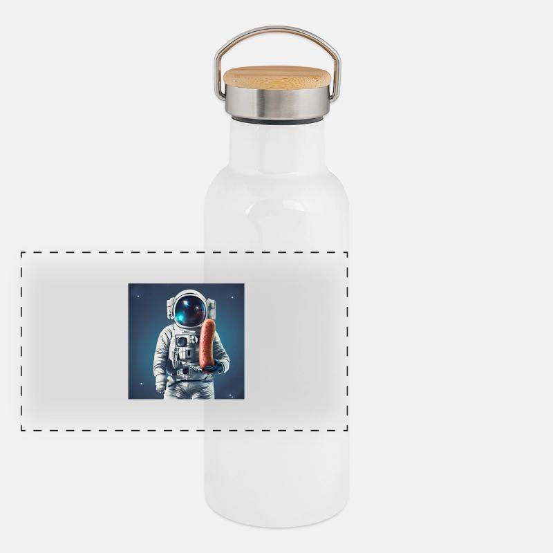 Sausage Astronaut Panoramic Thermal Bottle with Bamboo Lid