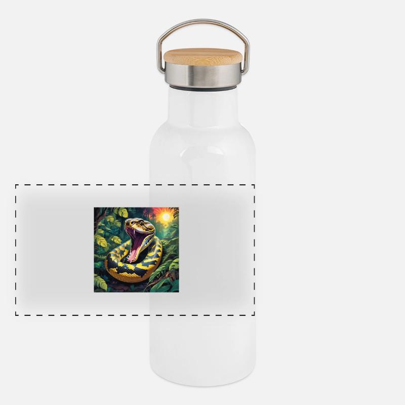 Python Snake Panoramic Thermal Bottle with Bamboo Lid
