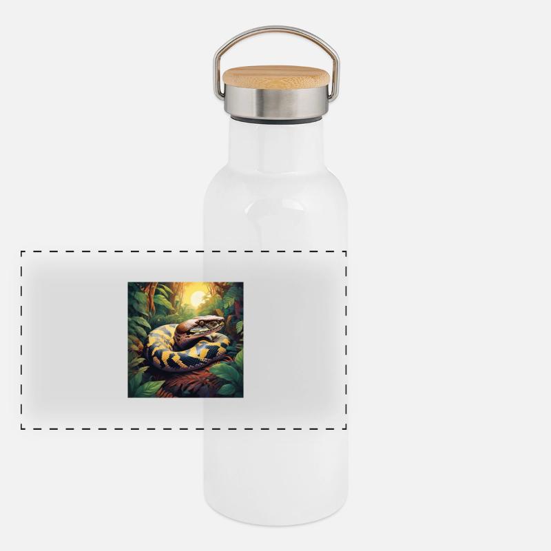 SCHLANGE Panorama Thermosflasche mit Bambusdeckel