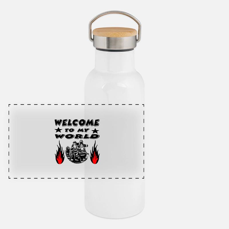 Pompiers Gourde isotherme avec bouchon en bambou