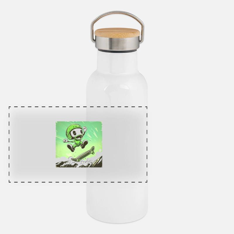 Skully Pete Panorama Thermosflasche mit Bambusdeckel