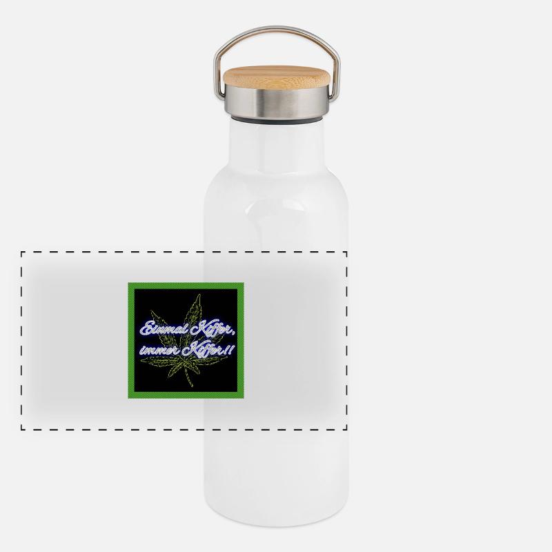 Einmal Kiffer, immer Kiffer!! Panorama Thermosflasche mit Bambusdeckel