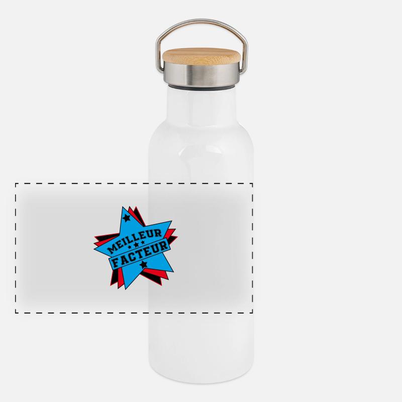 BEST FACTOR Panoramic Thermal Bottle with Bamboo Lid