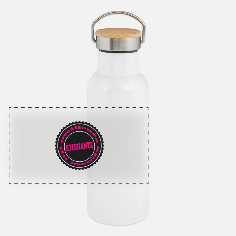 Meilleure ETUDIANTE Gourde isotherme avec bouchon en bambou