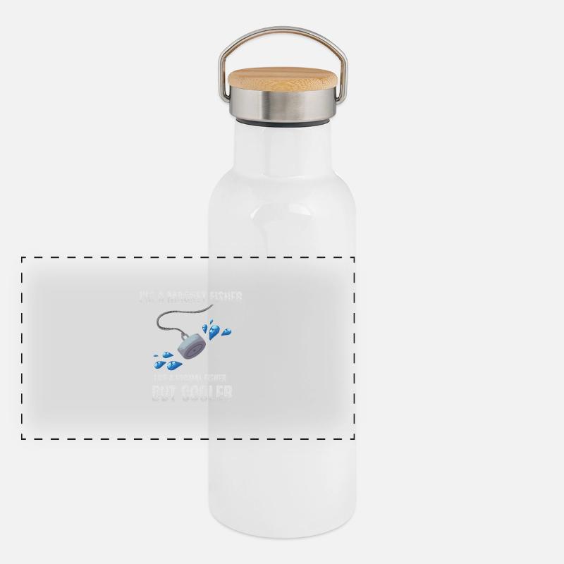Ich bin ein Magnetfischer Panorama Thermosflasche mit Bambusdeckel