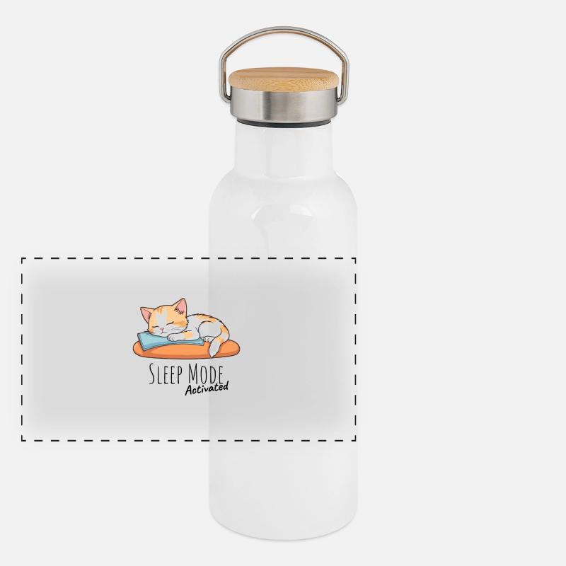 Sleep Mode Activated Panorama Thermosflasche mit Bambusdeckel