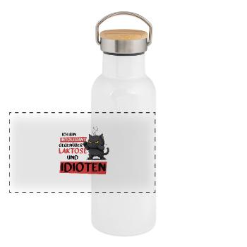 I'm intolerant - Panoramic Thermal Bottle with Bamboo Lid - white - Front