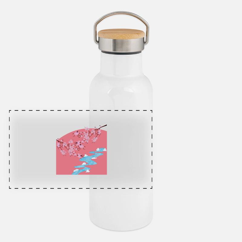 Sakura Panorama Thermosflasche mit Bambusdeckel