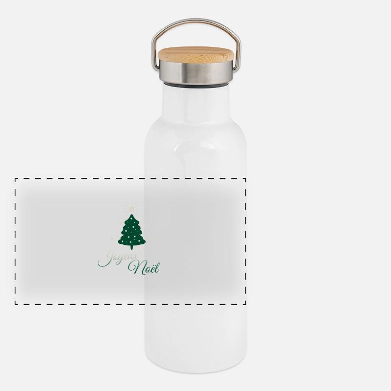 Sapin en argent et vert : sobriété et élégance Gourde isotherme avec bouchon en bambou