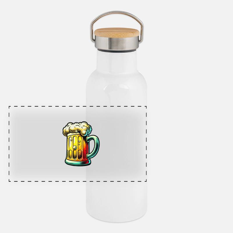 Panorama Thermosflasche mit Bambusdeckel