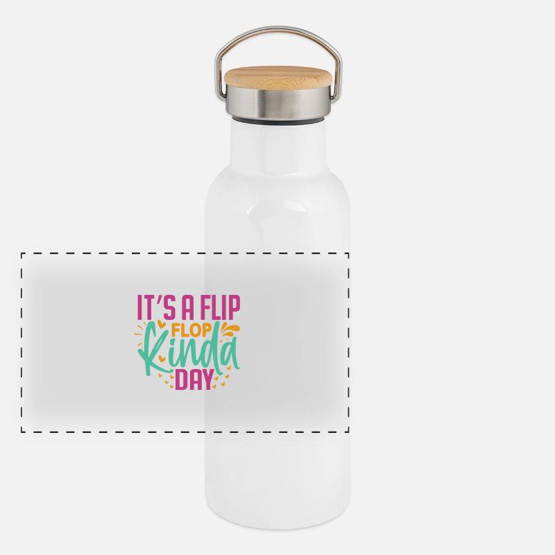 Itsn a Flip Flop Kinda Day Panoramic Thermal Bottle with Bamboo Lid