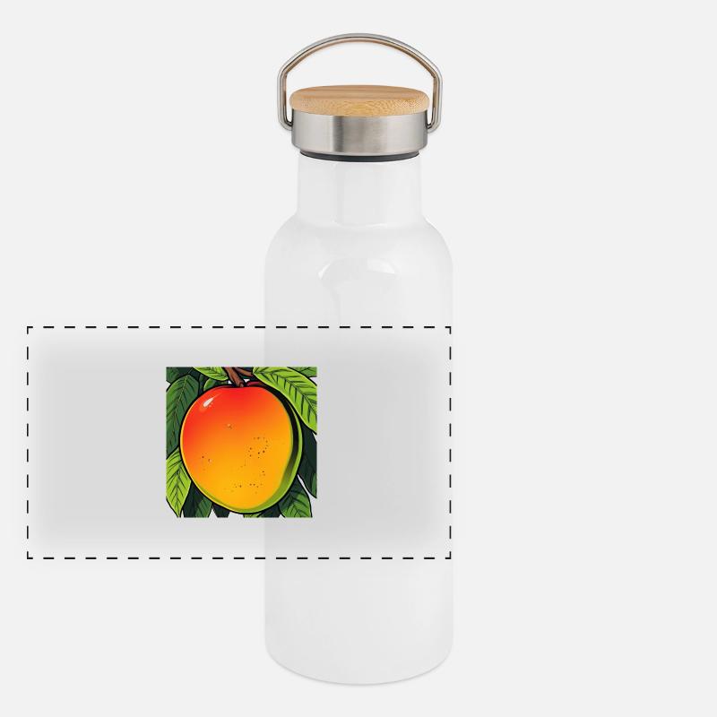 Mango auf einem Baum Panorama Thermosflasche mit Bambusdeckel